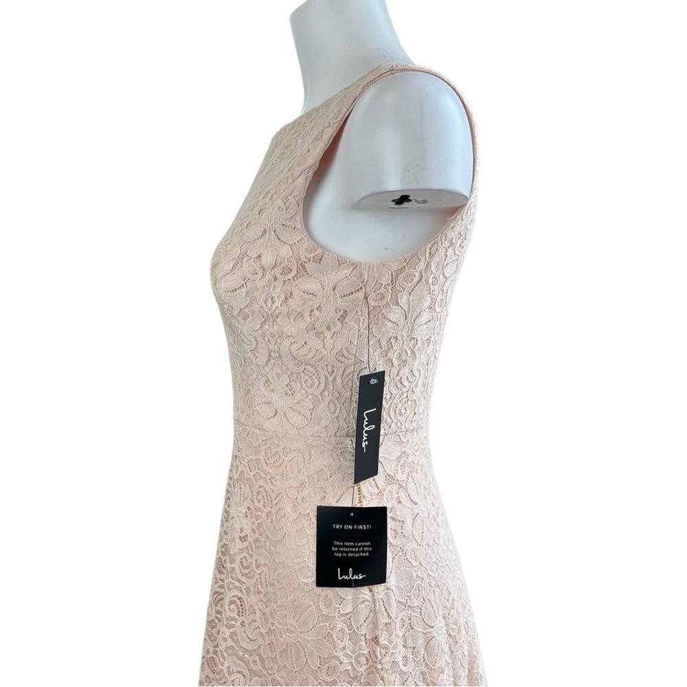 Lulus Luciana Blush Floral Lace Scoop Back Maxi Dress Wedding Prom Small S - Picture 7 of 12